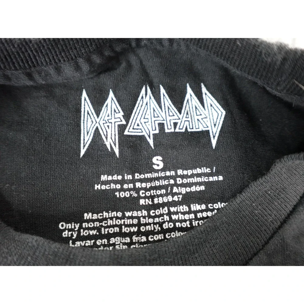Def Leppard‎ Leopard Lightning Bolt Graphic T Shirt Black Size Small